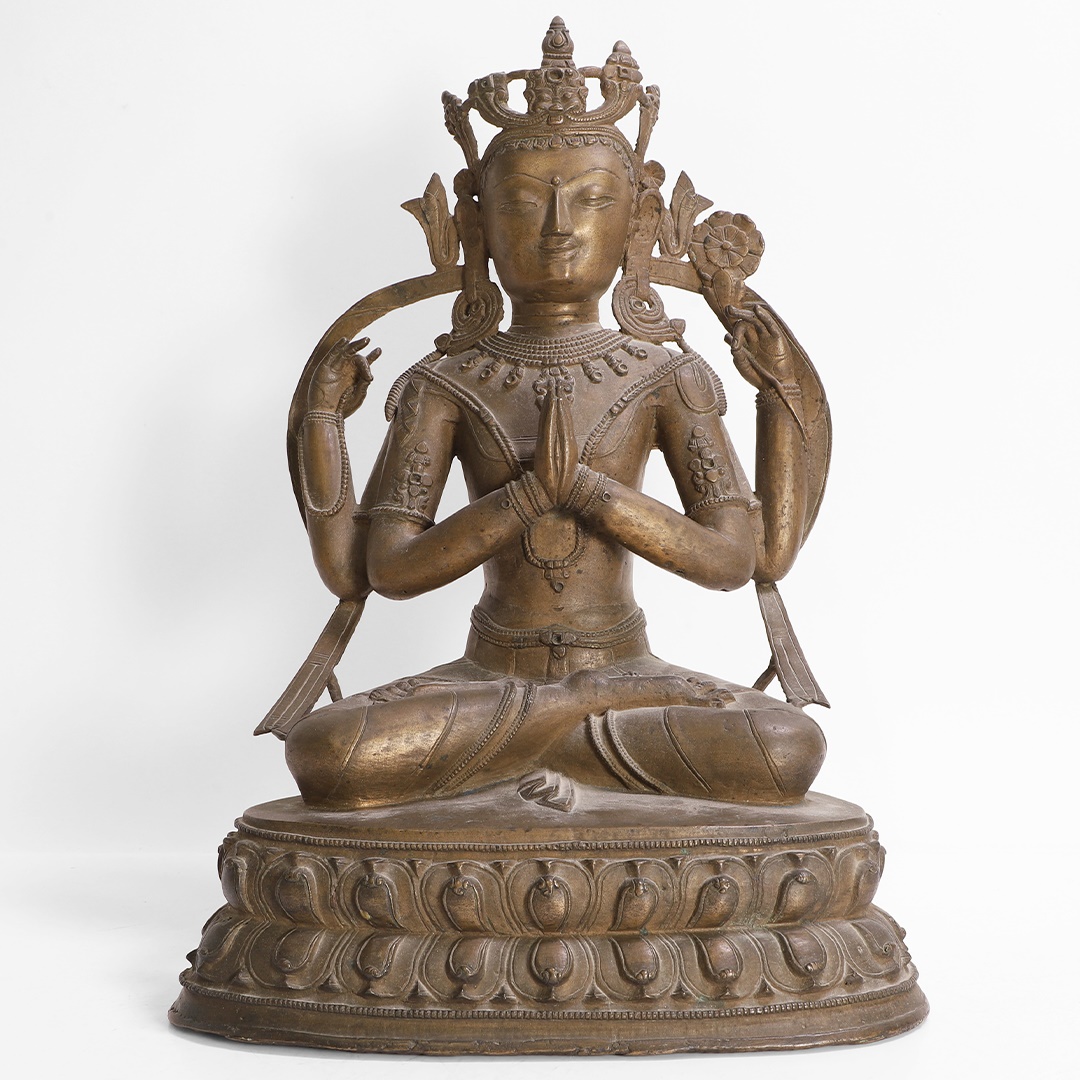 A large Tibetan bronze figure of Avalokiteshvara, early 20th century (Sold for £16,900)